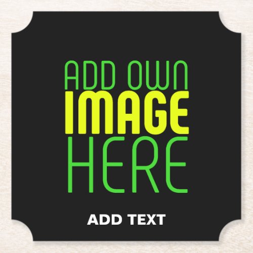 MODERN EDITABLE SIMPLE BLACK IMAGE TEXT TEMPLATE PAPER COASTER