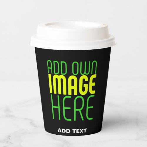 MODERN EDITABLE SIMPLE BLACK IMAGE TEXT TEMPLATE PAPER CUPS
