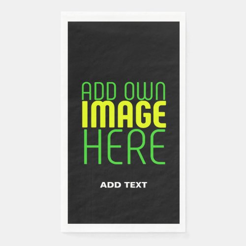 MODERN EDITABLE SIMPLE BLACK IMAGE TEXT TEMPLATE PAPER GUEST TOWELS