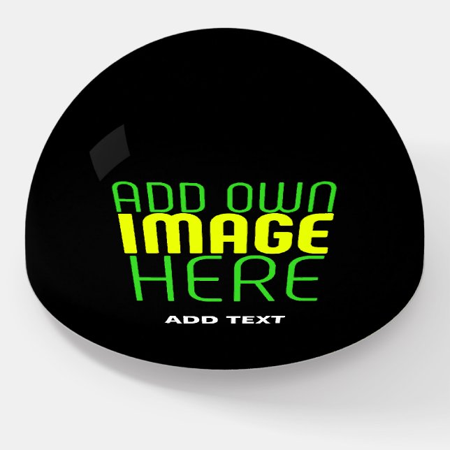 MODERN EDITABLE SIMPLE BLACK IMAGE TEXT TEMPLATE PAPERWEIGHT (Angled)