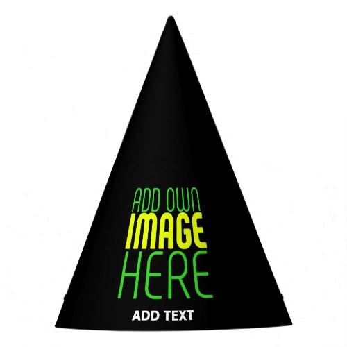 MODERN EDITABLE SIMPLE BLACK IMAGE TEXT TEMPLATE PARTY HAT