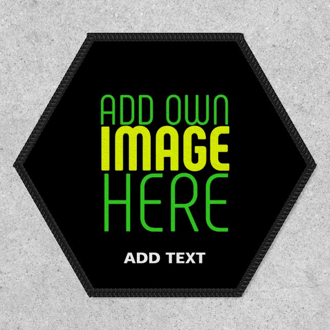 MODERN EDITABLE SIMPLE BLACK IMAGE TEXT TEMPLATE PATCH (Front)