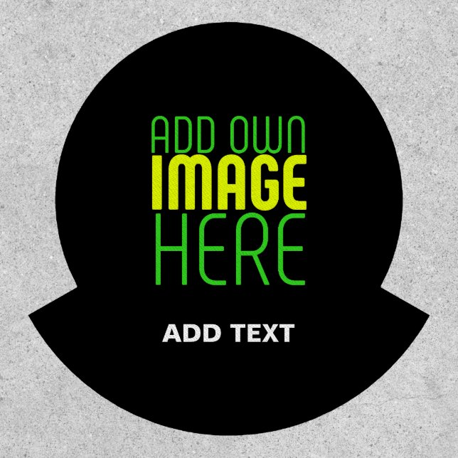 MODERN EDITABLE SIMPLE BLACK IMAGE TEXT TEMPLATE PATCH (Front)