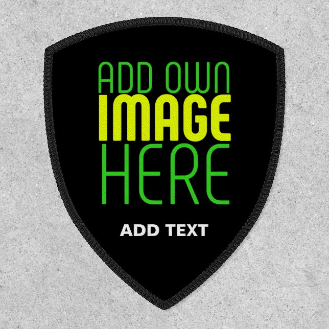 MODERN EDITABLE SIMPLE BLACK IMAGE TEXT TEMPLATE PATCH (Front)