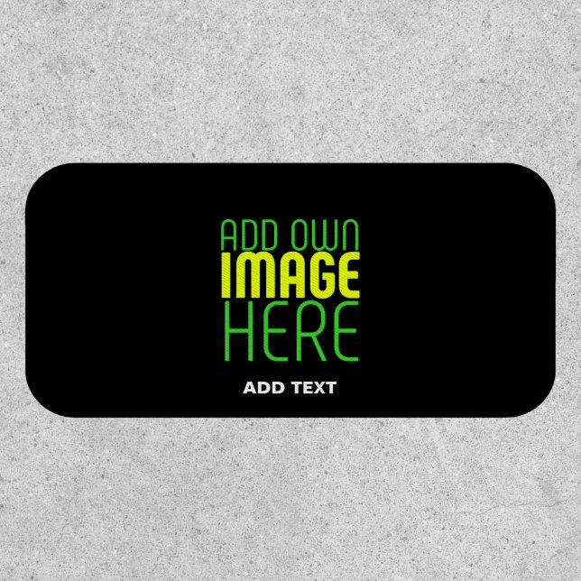 MODERN EDITABLE SIMPLE BLACK IMAGE TEXT TEMPLATE PATCH (Front)