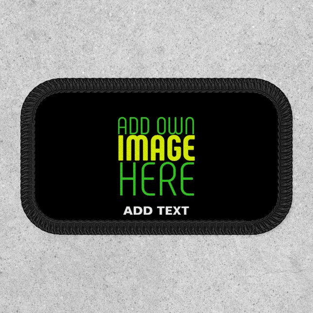 MODERN EDITABLE SIMPLE BLACK IMAGE TEXT TEMPLATE PATCH (Front)