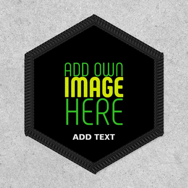 MODERN EDITABLE SIMPLE BLACK IMAGE TEXT TEMPLATE PATCH (Front)