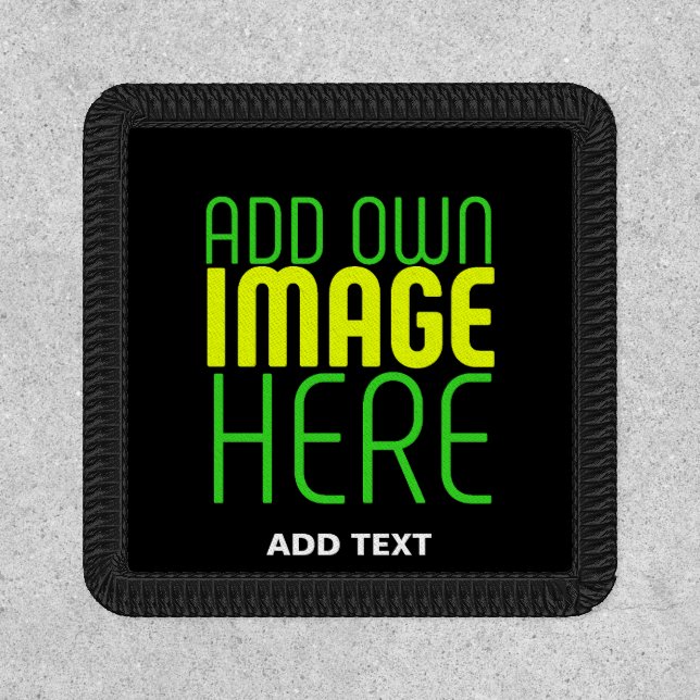 MODERN EDITABLE SIMPLE BLACK IMAGE TEXT TEMPLATE PATCH (Front)