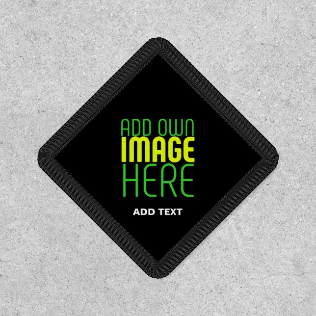 MODERN EDITABLE SIMPLE BLACK IMAGE TEXT TEMPLATE PATCH (Front)