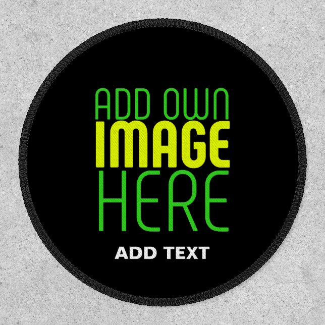 MODERN EDITABLE SIMPLE BLACK IMAGE TEXT TEMPLATE PATCH (Front)