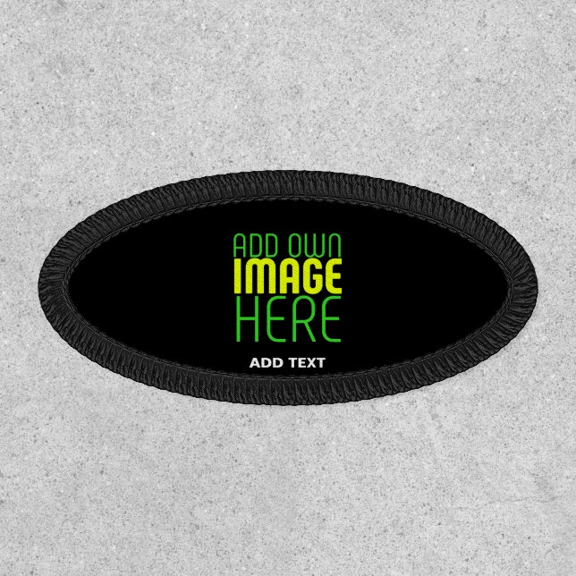 MODERN EDITABLE SIMPLE BLACK IMAGE TEXT TEMPLATE PATCH (Front)
