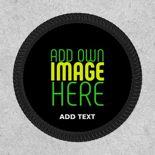 MODERN EDITABLE SIMPLE BLACK IMAGE TEXT TEMPLATE PATCH (Front)