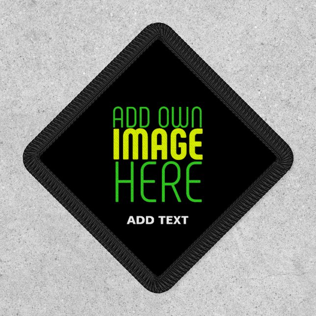 MODERN EDITABLE SIMPLE BLACK IMAGE TEXT TEMPLATE PATCH (Front)