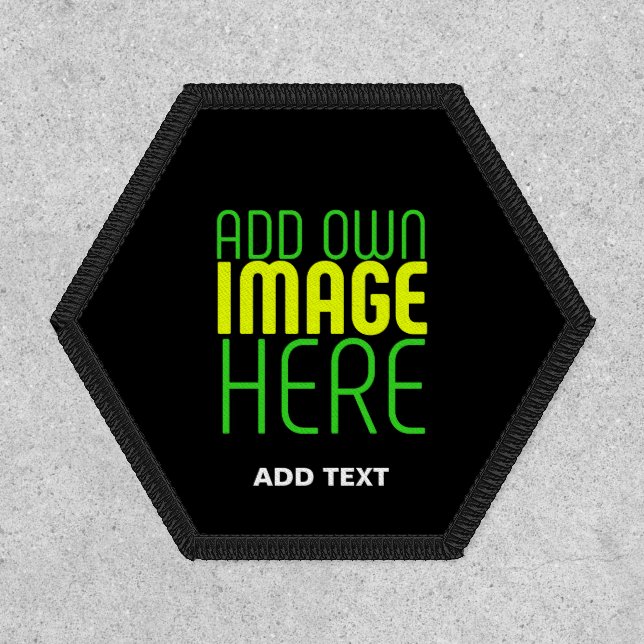 MODERN EDITABLE SIMPLE BLACK IMAGE TEXT TEMPLATE PATCH (Front)
