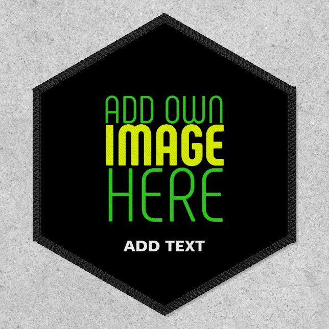 MODERN EDITABLE SIMPLE BLACK IMAGE TEXT TEMPLATE PATCH (Front)