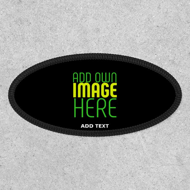 MODERN EDITABLE SIMPLE BLACK IMAGE TEXT TEMPLATE PATCH (Front)