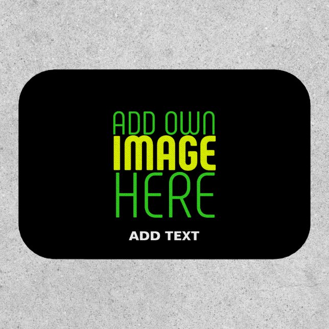 MODERN EDITABLE SIMPLE BLACK IMAGE TEXT TEMPLATE PATCH (Front)