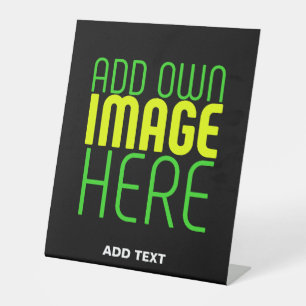 MODERN EDITABLE SIMPLE BLACK IMAGE TEXT TEMPLATE PEDESTAL SIGN