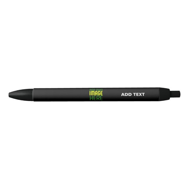 MODERN EDITABLE SIMPLE BLACK IMAGE TEXT TEMPLATE PEN (Front)