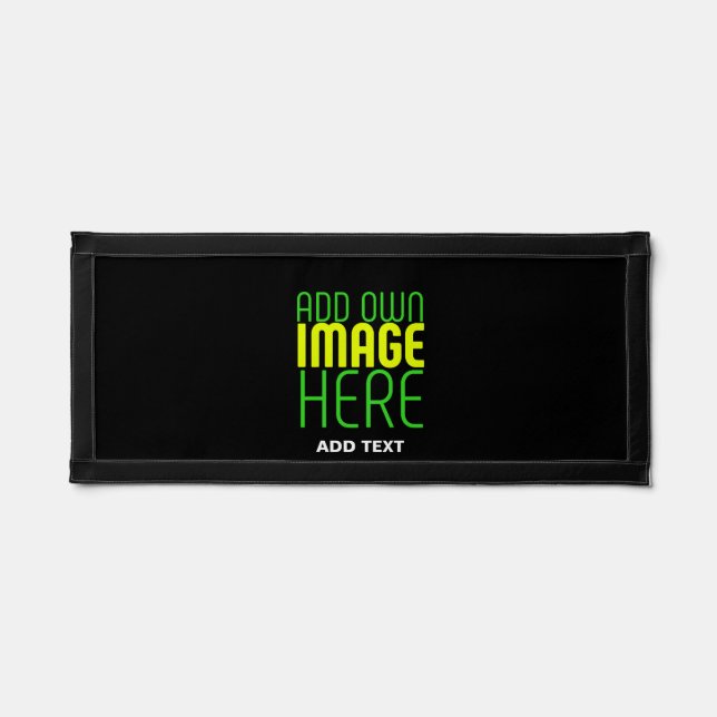 MODERN EDITABLE SIMPLE BLACK IMAGE TEXT TEMPLATE PENNANT (Front)