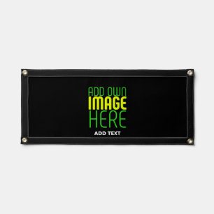 MODERN EDITABLE SIMPLE BLACK IMAGE TEXT TEMPLATE PENNANT