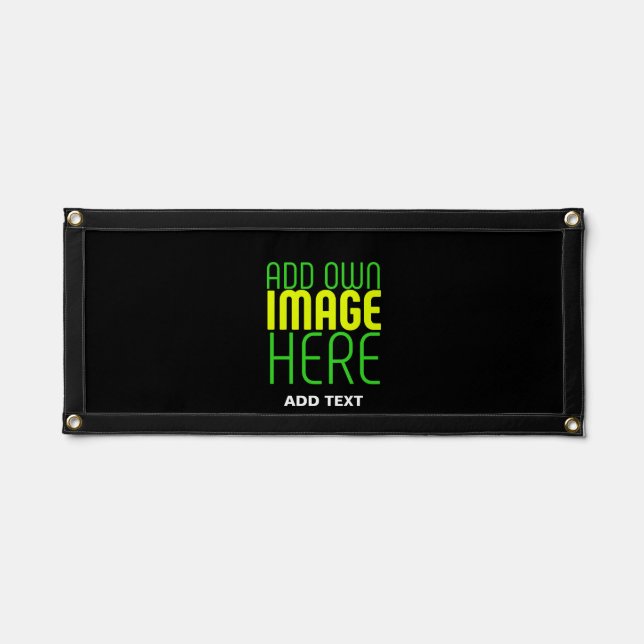 MODERN EDITABLE SIMPLE BLACK IMAGE TEXT TEMPLATE PENNANT (Front)