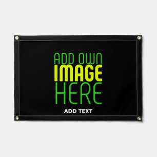 MODERN EDITABLE SIMPLE BLACK IMAGE TEXT TEMPLATE PENNANT