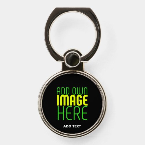 MODERN EDITABLE SIMPLE BLACK IMAGE TEXT TEMPLATE PHONE RING STAND