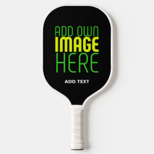 MODERN EDITABLE SIMPLE BLACK IMAGE TEXT TEMPLATE PICKLEBALL PADDLE