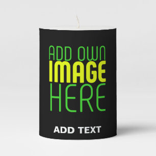 MODERN EDITABLE SIMPLE BLACK IMAGE TEXT TEMPLATE PILLAR CANDLE