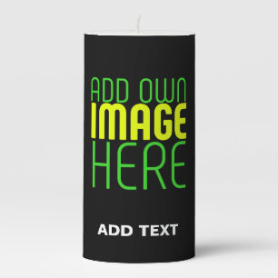 MODERN EDITABLE SIMPLE BLACK IMAGE TEXT TEMPLATE PILLAR CANDLE