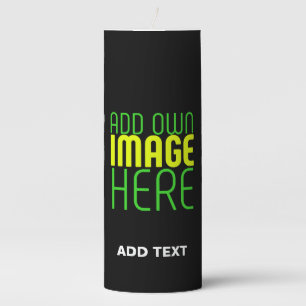 MODERN EDITABLE SIMPLE BLACK IMAGE TEXT TEMPLATE PILLAR CANDLE