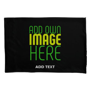 MODERN EDITABLE SIMPLE BLACK IMAGE TEXT TEMPLATE PILLOW CASE
