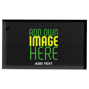 MODERN EDITABLE SIMPLE BLACK IMAGE TEXT TEMPLATE PLACE CARD HOLDER