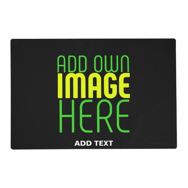 MODERN EDITABLE SIMPLE BLACK IMAGE TEXT TEMPLATE PLACEMAT (Front)