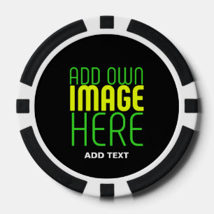MODERN EDITABLE SIMPLE BLACK IMAGE TEXT TEMPLATE POKER CHIPS
