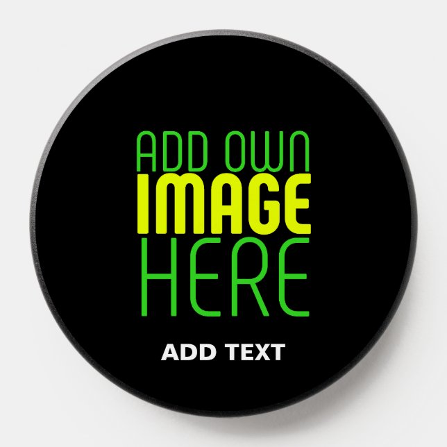 MODERN EDITABLE SIMPLE BLACK IMAGE TEXT TEMPLATE PopSocket (Popsocket)
