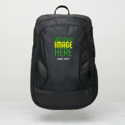 MODERN EDITABLE SIMPLE BLACK IMAGE TEXT TEMPLATE PORT AUTHORITY&#174; BACKPACK