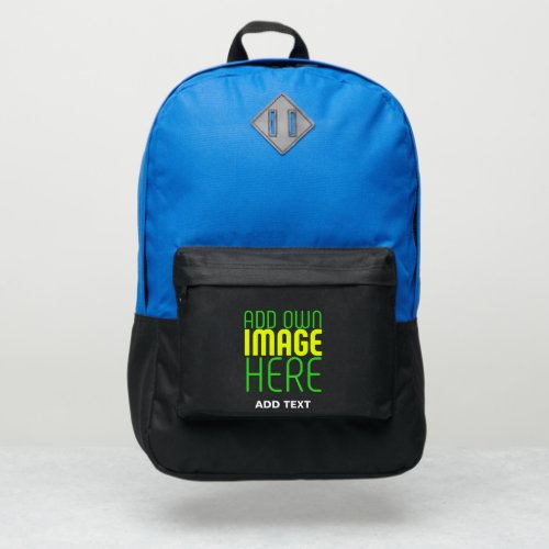MODERN EDITABLE SIMPLE BLACK IMAGE TEXT TEMPLATE PORT AUTHORITY BACKPACK