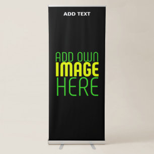 MODERN EDITABLE SIMPLE BLACK IMAGE TEXT TEMPLATE RETRACTABLE BANNER