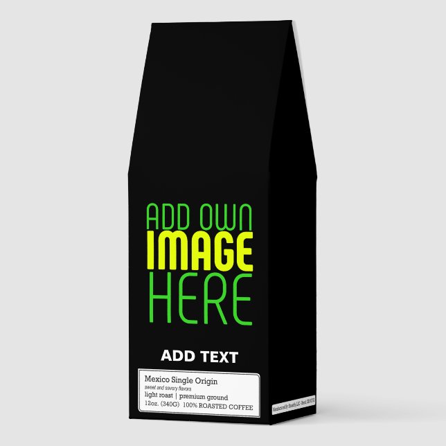 MODERN EDITABLE SIMPLE BLACK IMAGE TEXT TEMPLATE ROASTED COFFEE (Front)