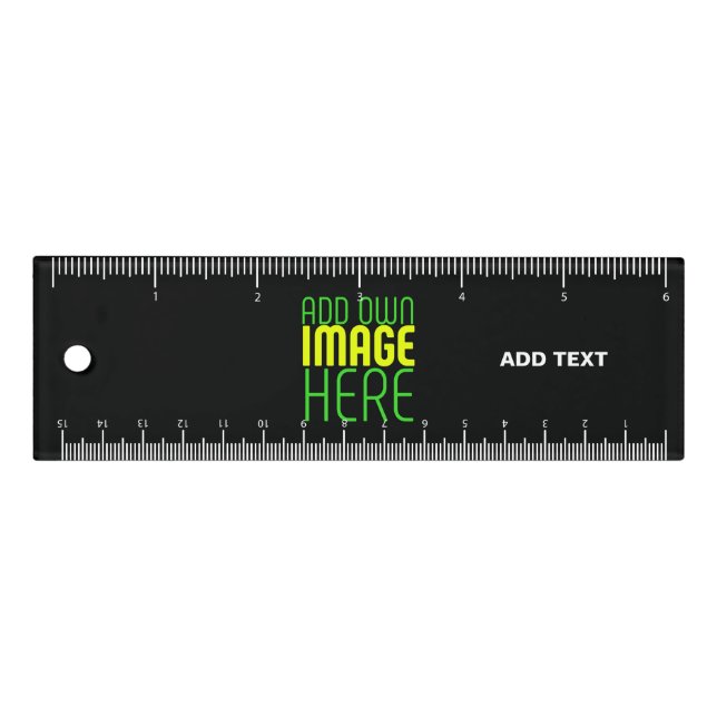 MODERN EDITABLE SIMPLE BLACK IMAGE TEXT TEMPLATE RULER (Front)