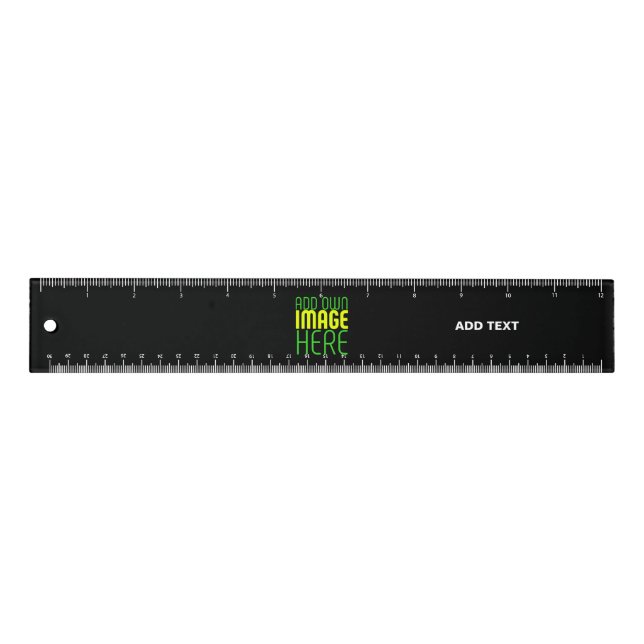 MODERN EDITABLE SIMPLE BLACK IMAGE TEXT TEMPLATE RULER (Front)