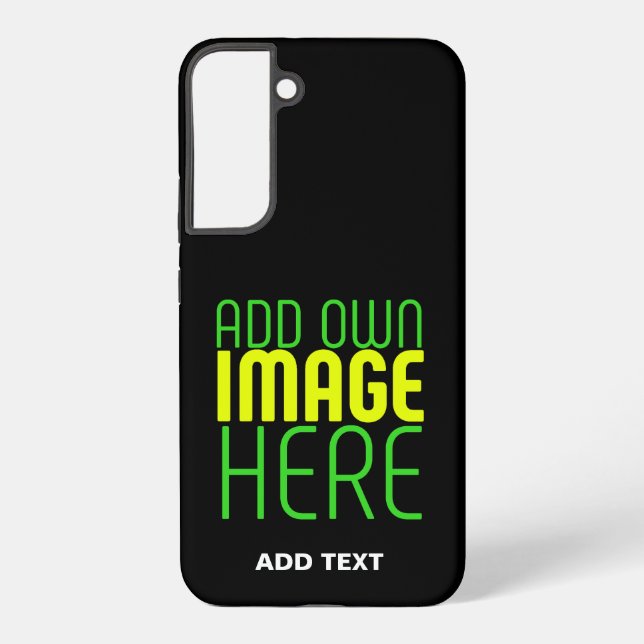 MODERN EDITABLE SIMPLE BLACK IMAGE TEXT TEMPLATE SAMSUNG GALAXY CASE (Back)