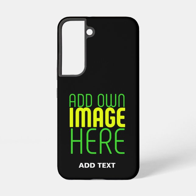 MODERN EDITABLE SIMPLE BLACK IMAGE TEXT TEMPLATE SAMSUNG GALAXY CASE (Back)