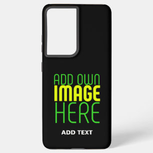 MODERN EDITABLE SIMPLE BLACK IMAGE TEXT TEMPLATE SAMSUNG GALAXY S21 ULTRA CASE
