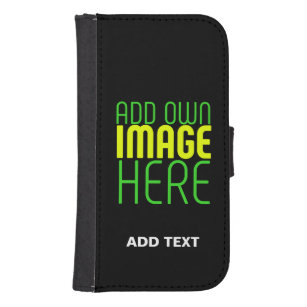 MODERN EDITABLE SIMPLE BLACK IMAGE TEXT TEMPLATE GALAXY S4 WALLET CASE