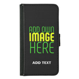 MODERN EDITABLE SIMPLE BLACK IMAGE TEXT TEMPLATE SAMSUNG GALAXY S5 WALLET CASE