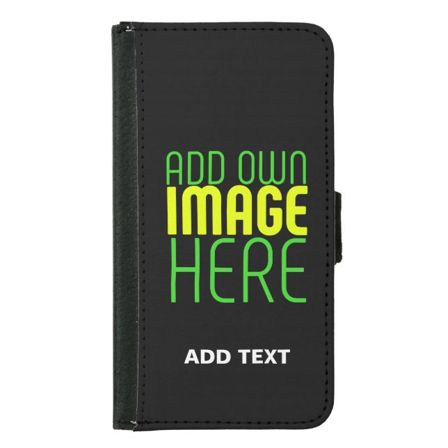 MODERN EDITABLE SIMPLE BLACK IMAGE TEXT TEMPLATE SAMSUNG GALAXY WALLET CASE (Front)