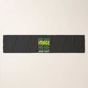 MODERN EDITABLE SIMPLE BLACK IMAGE TEXT TEMPLATE SCARF